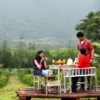 Enjoy a private meal amidst serene mountain views and tranquil surroundings.